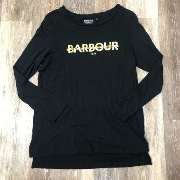 Barbour International Grandstand Black Logo Tee 8 - Picture 1 of 5